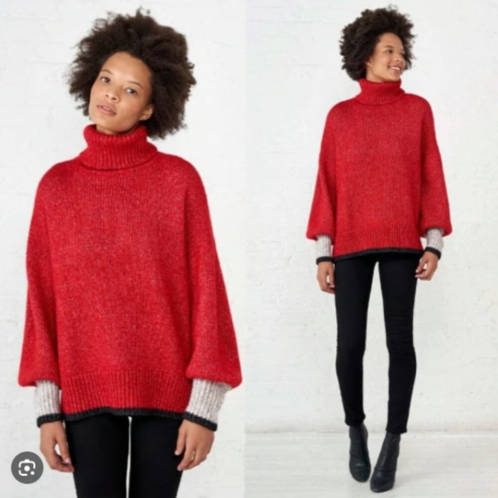 La Ligne Red Knit Sweater • Size Large • Classic Elevated Essential